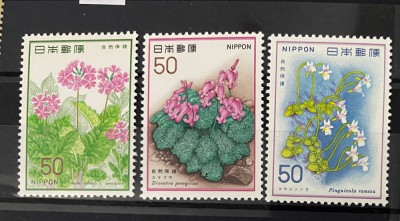 PC31 - Japonia 1978 Flora/ Nature Conservation , serii MNH, 3v foto