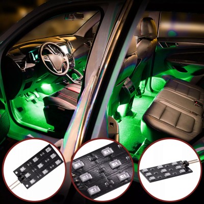 Set de 2 placi cu module LED lumina verde interior pentru Audi A1, A3, A4 B6,B7,B8, B9, A5, A6 C6, C7, C8, A8, Q2, Q3, Q5, Q7 foto