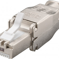 Mufa tata RJ45 CAT6A STP metal ecranata cablu max. 9mm AWG 22 - AWG 24 montare fara cleste 38292 Goobay