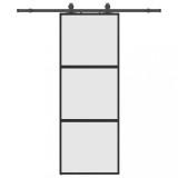 Cumpara ieftin Usa glisanta cu set feronerie neagra 76x205cm sticla securizata