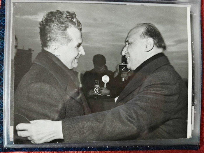 Fotografie, Nicolae Ceausescu impreuna cu Todor Jivkov, Presedintele Bulgariei
