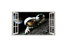 Autocolant decorativ, Fereastra, Planete, Multicolor, 83 cm, 78ST foto