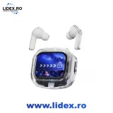 Casti wireless bluetooth Air Max 28 cu Touch Screen si Anularea Zgomotului Imbunatatita, Design modern, Bluetooth 5.4, In-ear, Autonomie 30 ore, Micro