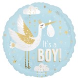 Balon folie Special Delivery It&#039;s a Boy rotund 45 cm