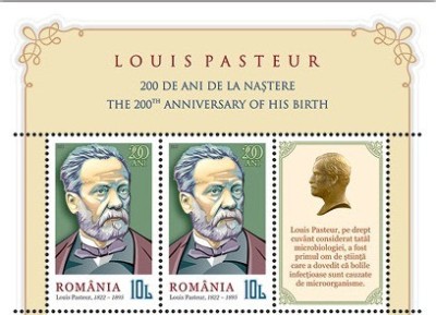 ROMANIA 2022 - LOUIS PASTEUR, Serie +Serie cu vinieta si bordura, LP 2397 MNH** foto