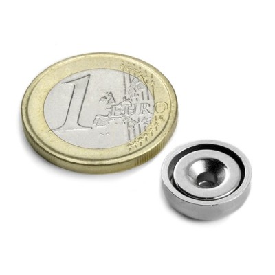 Magnet neodim oala &amp;Oslash;13 mm, cu gaura ingropata, putere 3 kg foto