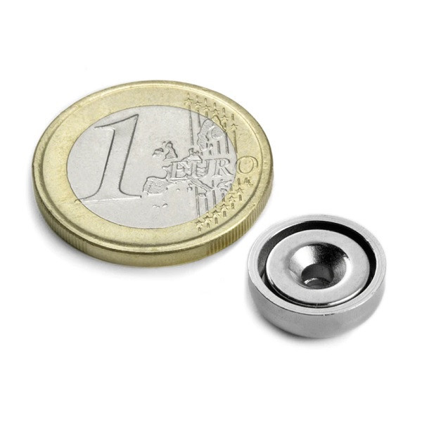 Magnet neodim oala &Oslash;13 mm, cu gaura ingropata, putere 3 kg