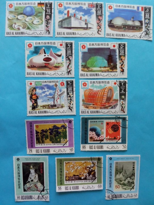 RAS AL KHAIMA, EXPO OSAKA - 12 VALORI ȘTAMPILATE