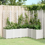 Jardiniera de gradina cu spalier, alb, 160x120x140 cm PP GartenMobel Dekor, vidaXL