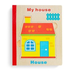 Carte 6 puzzle din lemn - Casuta Mea, 7Toys
