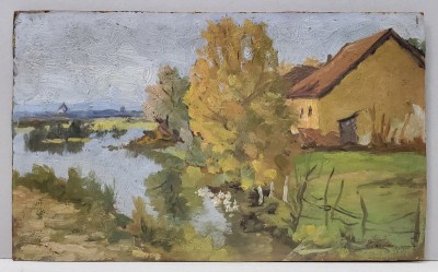 Stavru Tarasov(1883-1961) - Case pe malul lacului foto