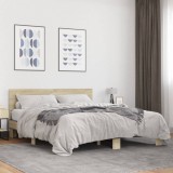 VidaXL Cadru de pat, stejar sonoma, 150x200cm, lemn prelucrat și metal 3280188