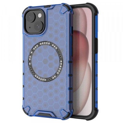 Husa MagSafe pentru Apple iPhone 14, Techsuit, HoneyComb Shield, Albastra foto