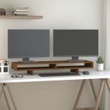 vidaXL Suport pentru monitor, maro miere, 100x27x14 cm, lemn masiv pin