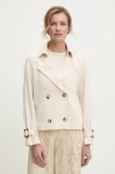 Answear Lab trenci femei, culoarea bej, de tranzitie, oversize