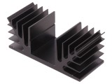 Radiator extrudat cu aripioare negru 37.5x88x35 mm
