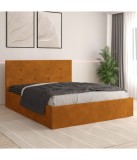 Pat Tapitat Filip Caramiziu + Saltea Lux Ortopedica 180x200cm