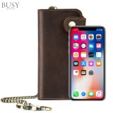 Cumpara ieftin Portofel dama, BUSY LDY&amp;GTM&reg; Rock, piele naturala premium, compartiment smartphone, multiple sloturi, fermoar monede, maro