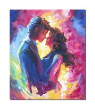 Cumpara ieftin Tablou indragostiti pictat manual, Dragoste pura, 60x50cm ulei pe panza, gata de agatat pe perete