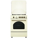 Aragaz rustic Samus SR660G4C1, 4 arzatoare + cuptor pe gaz, Aprindere electrica prin buton la plita, Vintage Beige