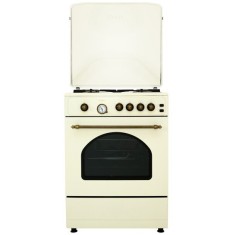 Aragaz rustic Samus SR660G4C1, 4 arzatoare + cuptor pe gaz, Aprindere electrica prin buton la plita, Vintage Beige