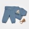 Set hanorac si pantaloni, Two thread, 100%bumbac organic - Indigo, BabyCosy (Marime: 12-18 Luni)