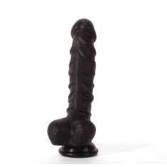 X-MEN - Dildo realist cu ventuză, negru, 21.5 cm