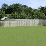 VidaXL Padoc exterior cu acoperiș argintiu 14x2x2,5 m oțel galvanizat