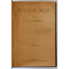 SOCIOLOGIE de G.D. SCRABA , EDITIE INTERBELICA