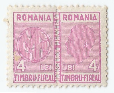 *Romania, lot 413 cu 1 diptic fiscal general, 1942, MNH foto