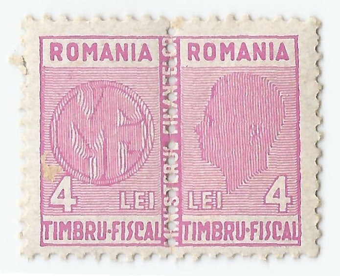 *Romania, lot 413 cu 1 diptic fiscal general, 1942, MNH