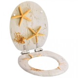 VidaXL Capac WC cu &icirc;nchidere silențioasă, MDF, design stea de mare