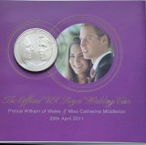 5 pounds 2011 Marea Britanie, Royal Wedding William and Catherine, Brilliant uncirculated, Royal Mint Pack, km#1203, Europa
