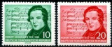 Germania DDR 1956 - Schumann 2v.neuzat,perfecta stare(z), Nestampilat