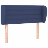 Cumpara ieftin Tablie de pat cu aripioare, albastru, 83x23x78/88 cm textil