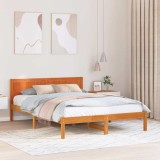 VidaXL Cadru de pat maro cerat Maro cerat Lemn masiv de pin 140 x 200 cm