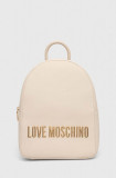 Love Moschino rucsac femei, culoarea bej, mic, cu imprimeu