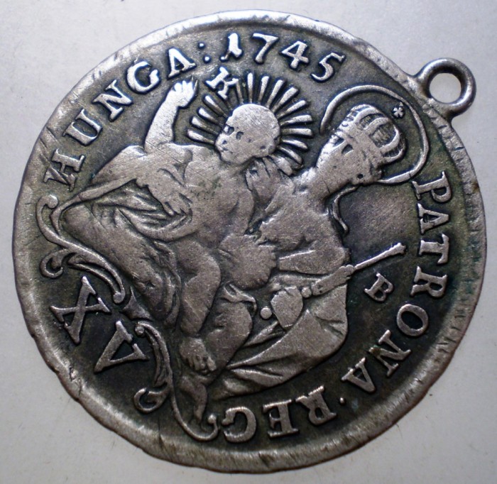 G.002 UNGARIA MARIA TERESA 15 XV KRAJCZAR 1745 KB ARGINT