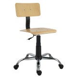 Scaun Pro lemn - baza cromata - Role gumate D50