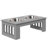 PawHut Suport Ridicat cu 2 Boluri Inox pentru Caini | Design Ergonomic, Masa Confortabila Animale