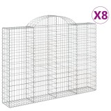 Cumpara ieftin Cosuri gabion arcuite 8 buc, 200x30x140/160cm, fier galvanizat