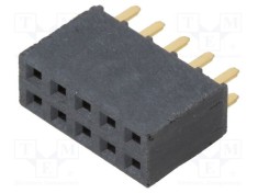 Conector şiruri pini mamă 10 PIN 2,54mm aurit THT SAMTEC