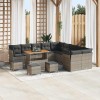 VidaXL Set de canapele pentru grădină 14 pcs Gri 110 x 55 x 71 cm 3363503