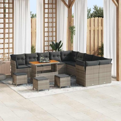 vidaXL Set de canapele pentru grădină 14 pcs Gri 110 x 55 x 71 cm 3363503 foto