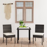 vidaXL Set de masă și scaune de exterior, 3 piese, negru, poliratan