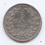 Olanda 5 Cents 1863 - Willem III, Argint 0.685 g/640, 12.5 mm KM-91 (1)