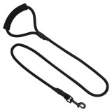 Lesă rotundă din nylon pentru c&acirc;ini, neagră, L - 120 cm, Lesa, PET NOVA