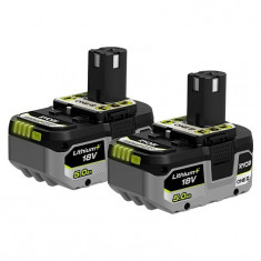 Set 2 baterii Ryobi ONE+ HP, 5Ah, 18V, RB1850X2