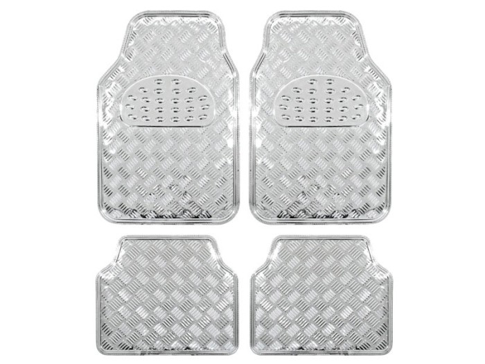 Covorase auto imitatie aluminiu Silver, model universal 4buc Covorase auto imitatie aluminiu Silver, model universal 4buc