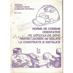 Norme De Consum Orientative Pe Articole De Izolatii La Constructii - Iz